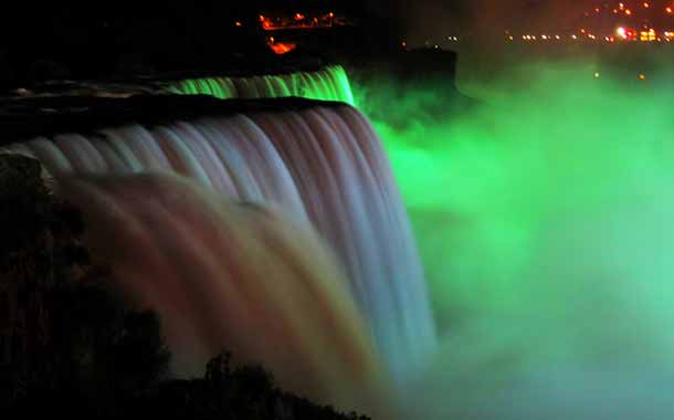 Night Illumination of Niagara Falls