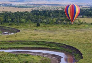 Hot air balloon in Maasai Mara