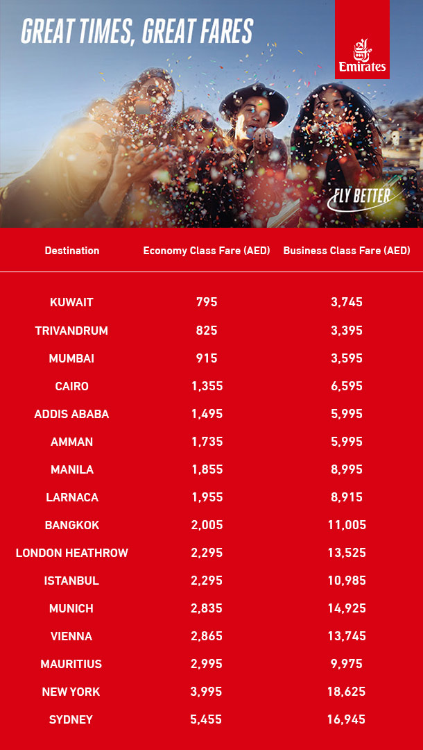 Emirates special fares Musafir