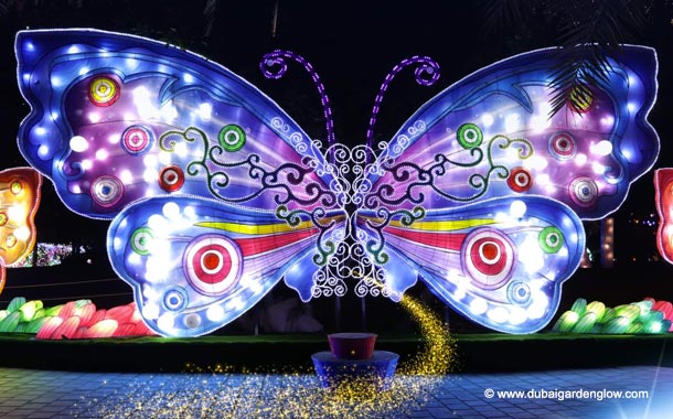 Garden glow Dubai - illuminated butterfly 2